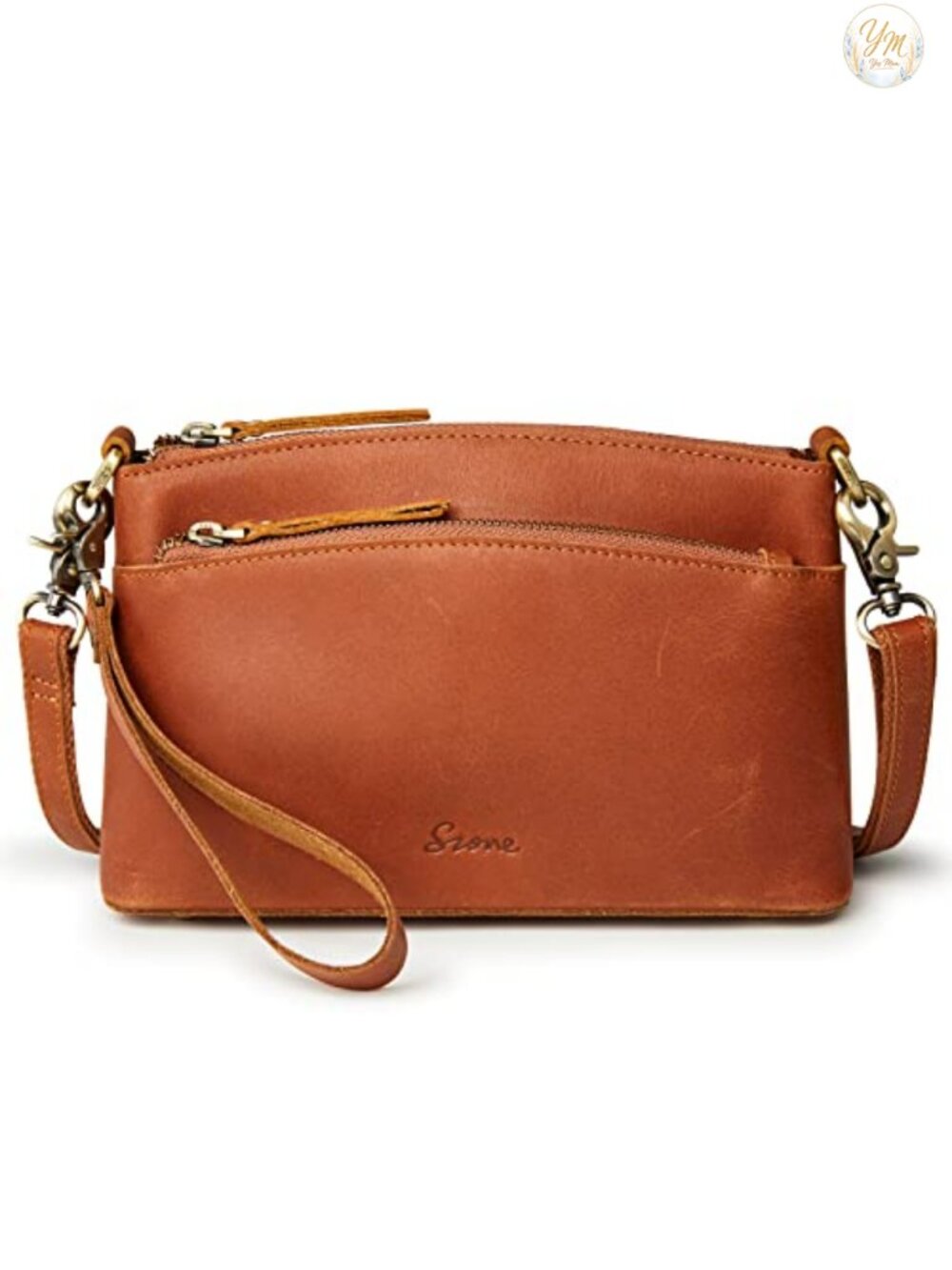 Genuine Leather Crossbody Bag Women Purse Wristlet Small Handbag